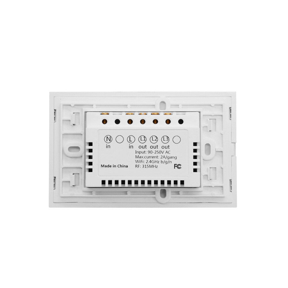US Standard 1/2/3 Gang WIFI Touch Wall Switch Support Alexa Google Home 250V 2A/400W