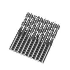 10pcs 1/8 Inch Double Flute Spiral 17mm End Mill Set CNC Carbide Flat Nose