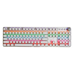 Mechanical Keyboard 104 Round Keys Plated Blue Switch RGB Backlit USB Wired Gaming Keyboard for Desktop Laptop Gamer