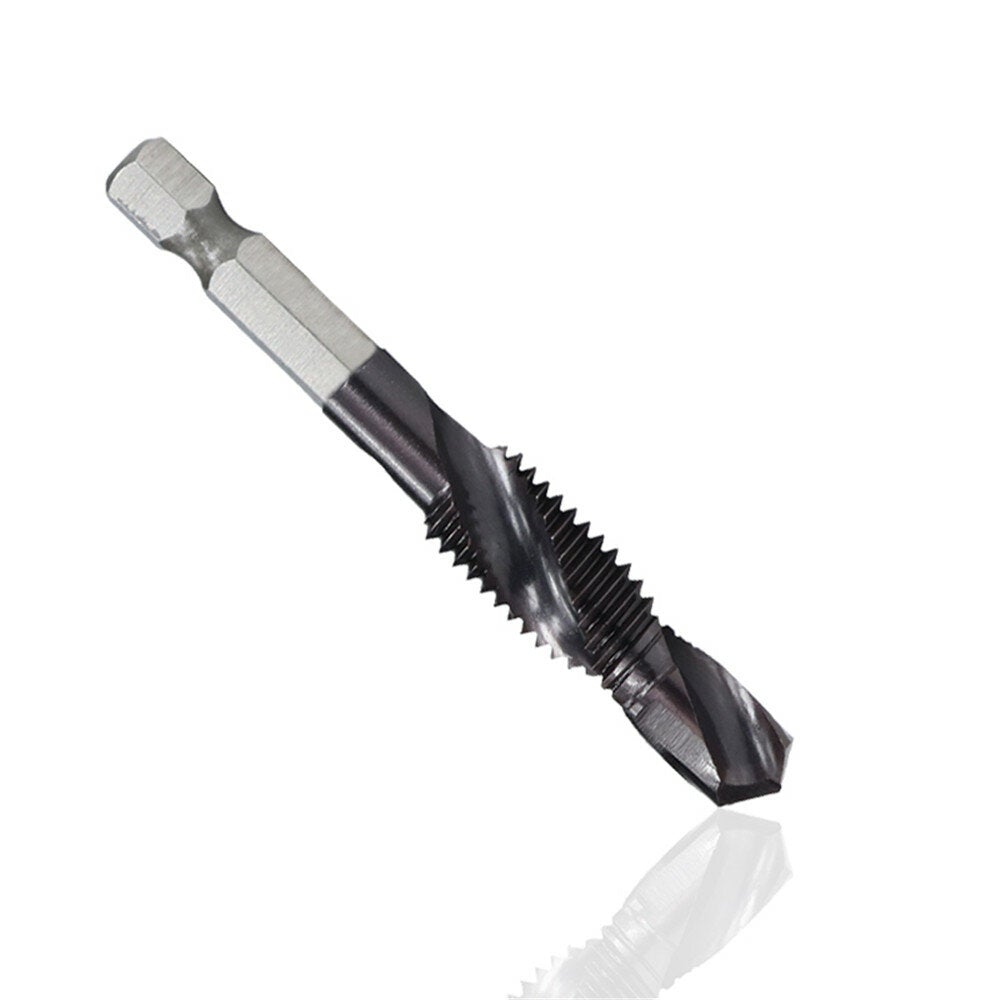 6pcs M3-M10 Combination Drill Tap Bit Set HSS Industrial TiALN Coated Deburr Countersink Drill Bits
