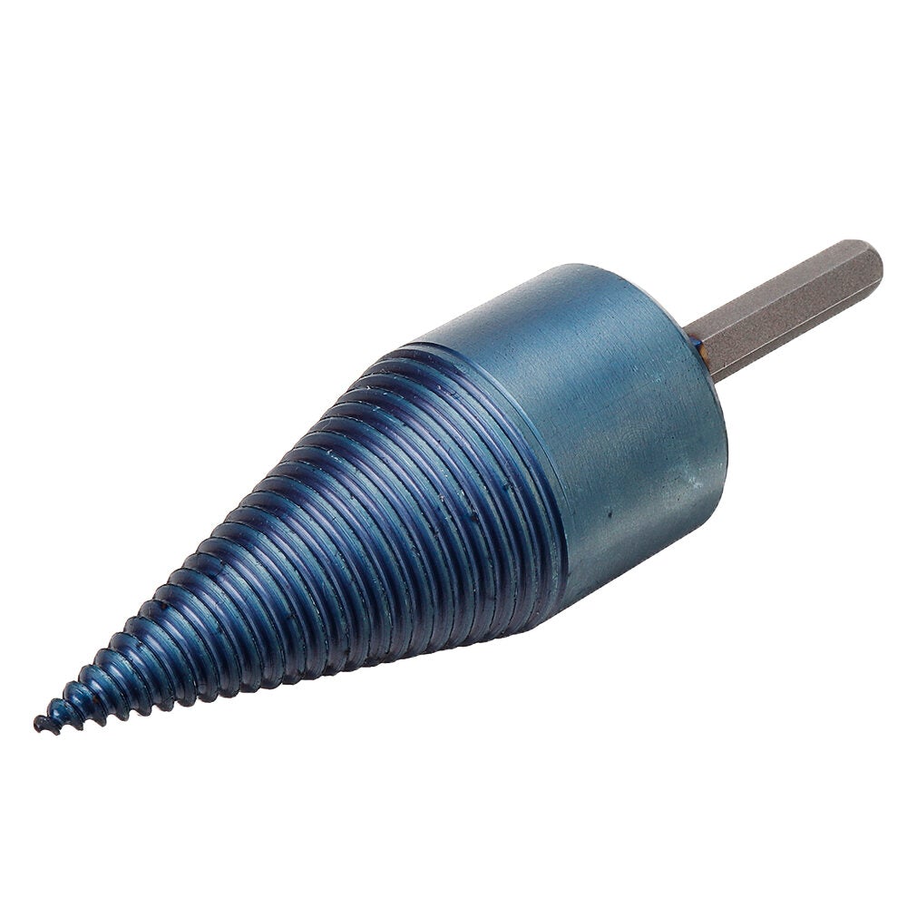 32/42mm Nano Blue Coated HSS Round/Square/Hex Shank Firewood Drill Bit Splitter Wood Split Cone For Tree Cutting