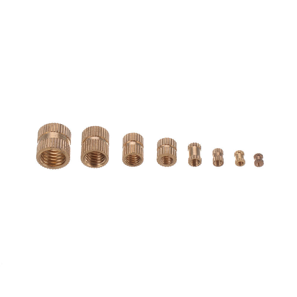 210pcs M2~M10 Metric Threaded Brass Knurl Nuts Round Insert Embedment Nut Assortment Set