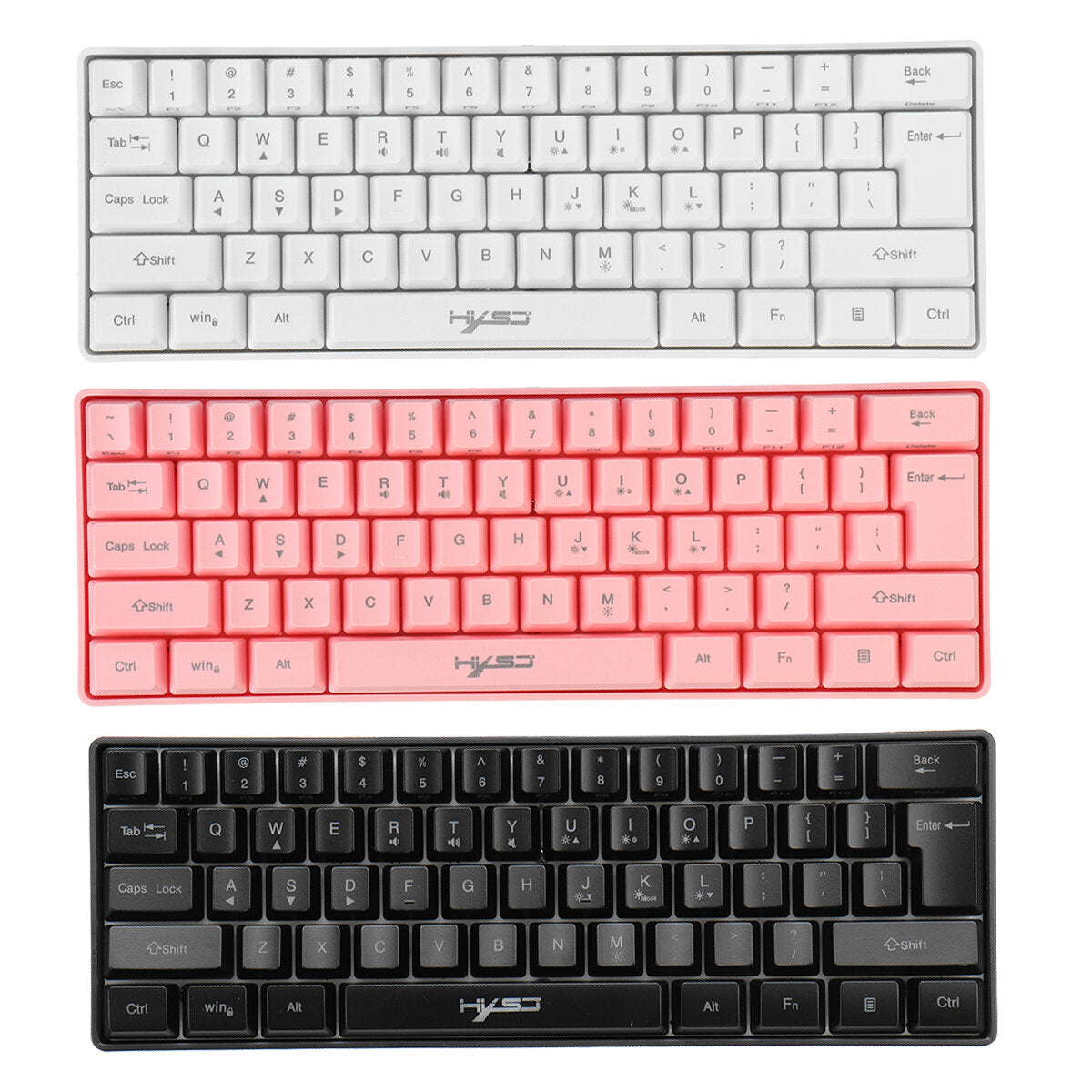 Wired Keyboard 61 Keys USB Wired RGB Backlit Gaming Keyboard for Office Gamers