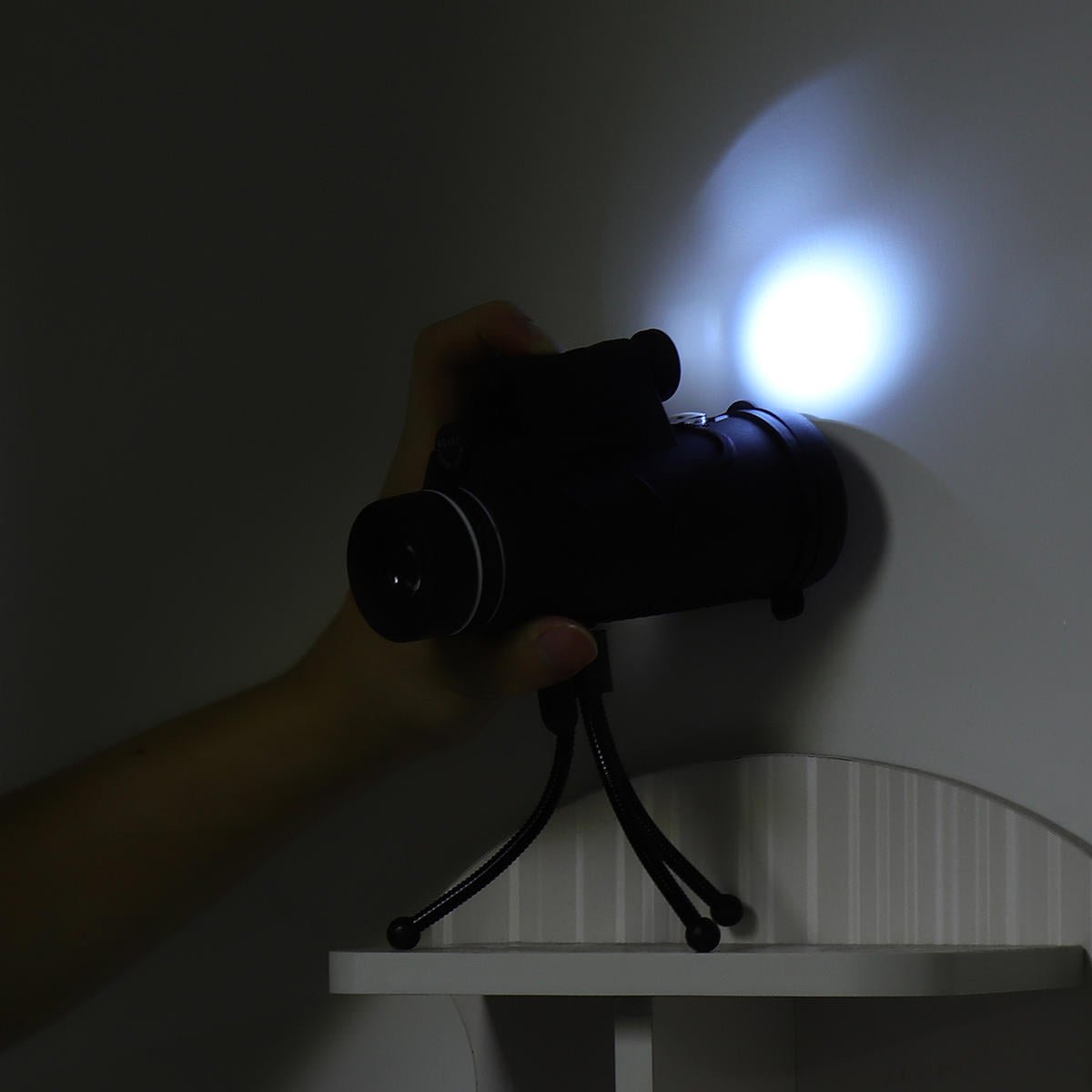 40x60 Monocular HD Optic BAK4 Low Night Vision Led Flashlight Telescope With Tripod Phone Holder