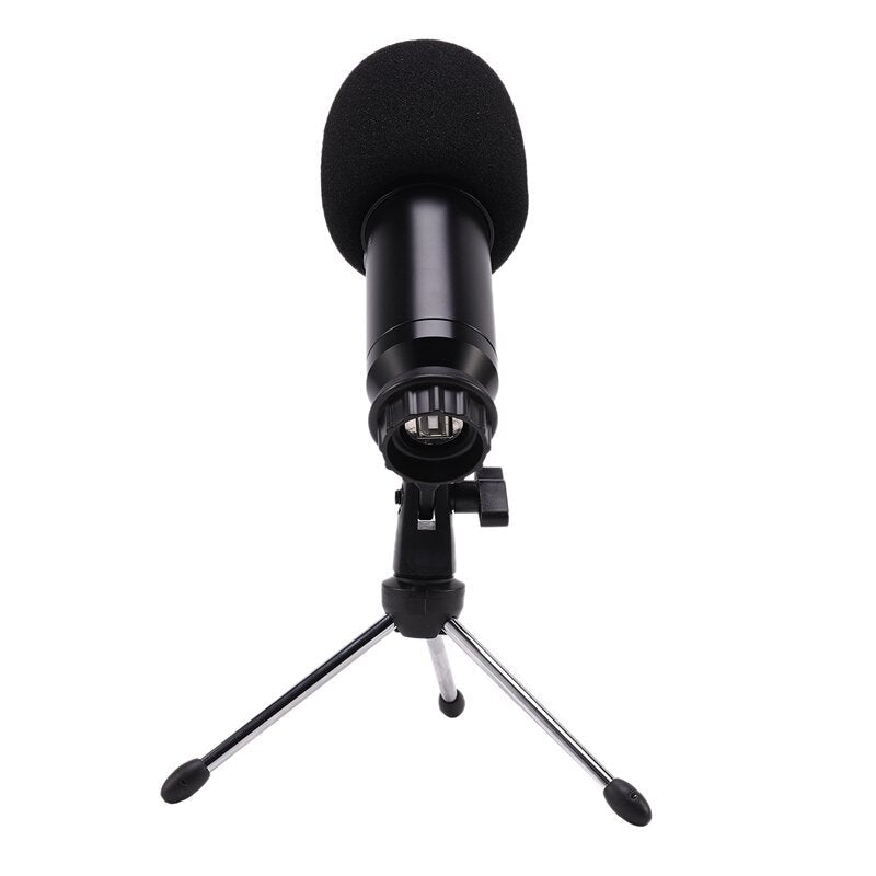 Professional Universal HD Live Streaming USB Condenser Wired Microphone with Sound Card Tripod Stand for Samsung PC Laptop