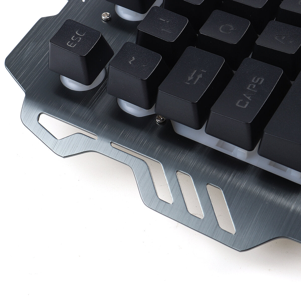 104 Keys PC Gaming Keyboard Mechanical Feeling Waterproof LED Backlight Computer Keyboard with Phone Holder