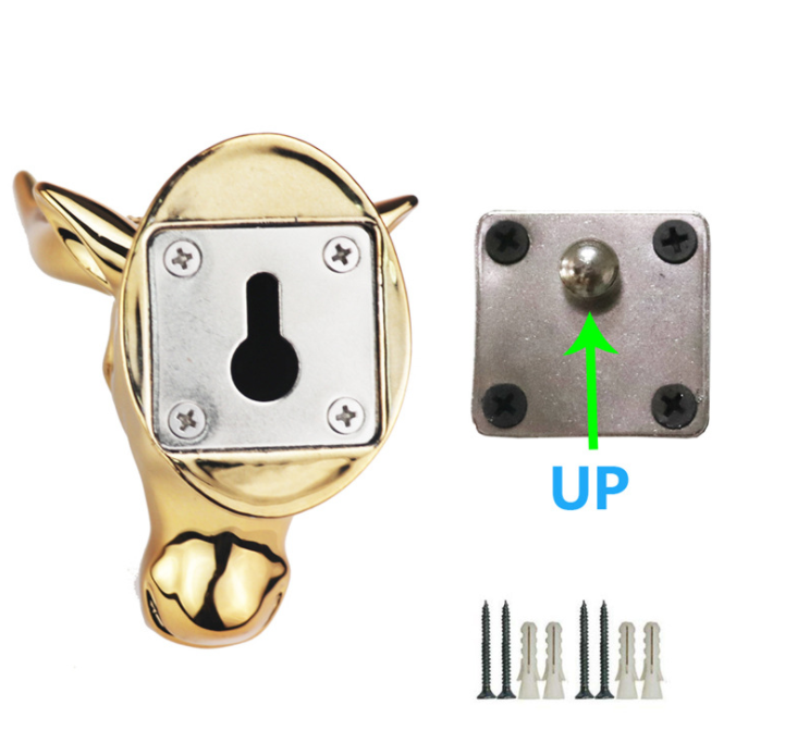 Universal 1 Set Gold Bull Metal Guitar Hanger Hook Holder Wall Mount Stand Bracket for Bass
