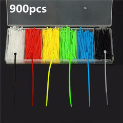 900pcs 100x2mm Nylon Cable Wire Zip Ties 6 Colors