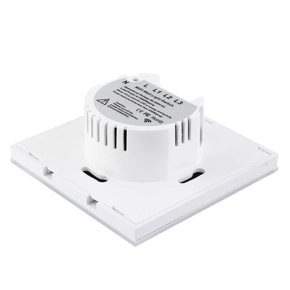 EU 433Mhz 3 Gang Smart WIFI Light Switch Interruptor Touch Wall Power Switch App Remote Control Intellegent Switch Work With Alexa Google Home