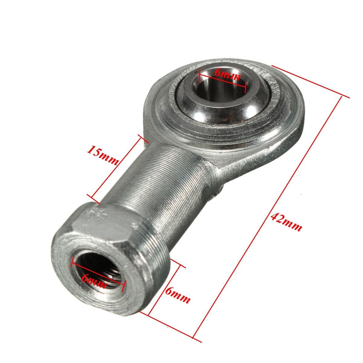 2pcs M6 x 1mm Right Hand Thread Rod End Joint Bearing 6mm Female Thread Joint Ball Bearing