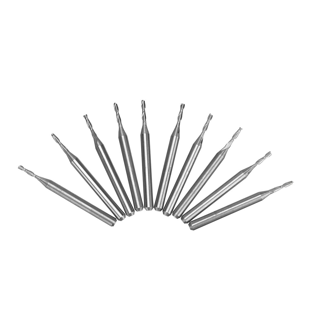 10pcs 3.175mm Shank 2 Flutes Flat End Mills Spiral CNC Router Bit Engraving Milling Cutter
