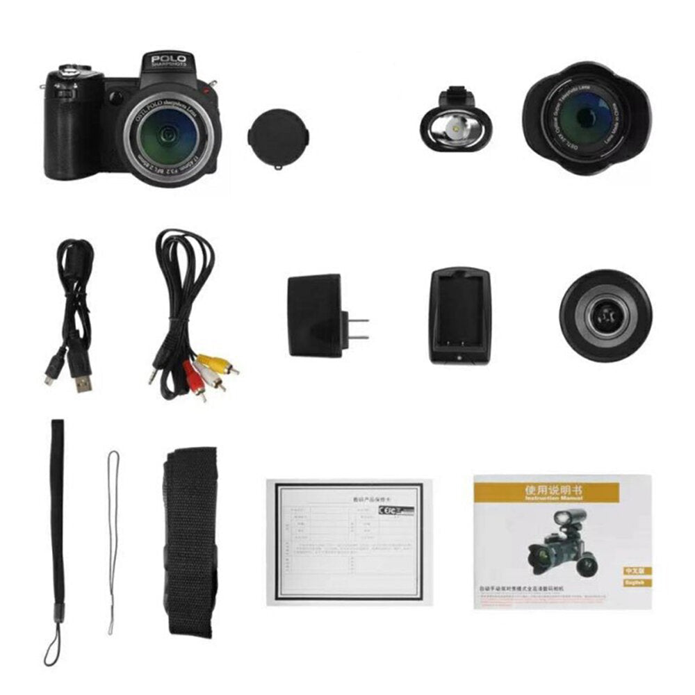 Digital Camera 33MP Auto Focus Professional DSLR Camera Telephoto Lens Wide Angle Lens Appareil Photo Bag