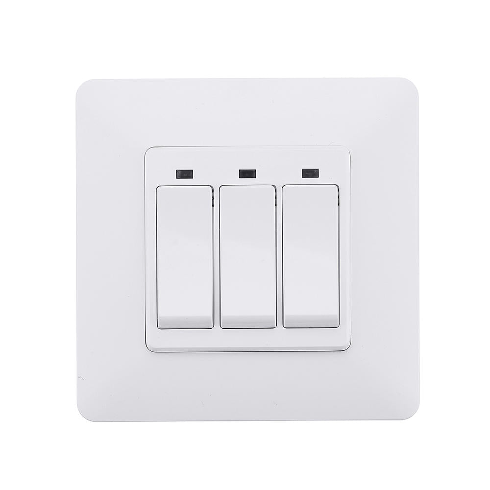 EU Standard 3 Gang Smart Push Button Switch Tuya Wireless Remote Control Work with Alexa Google Home