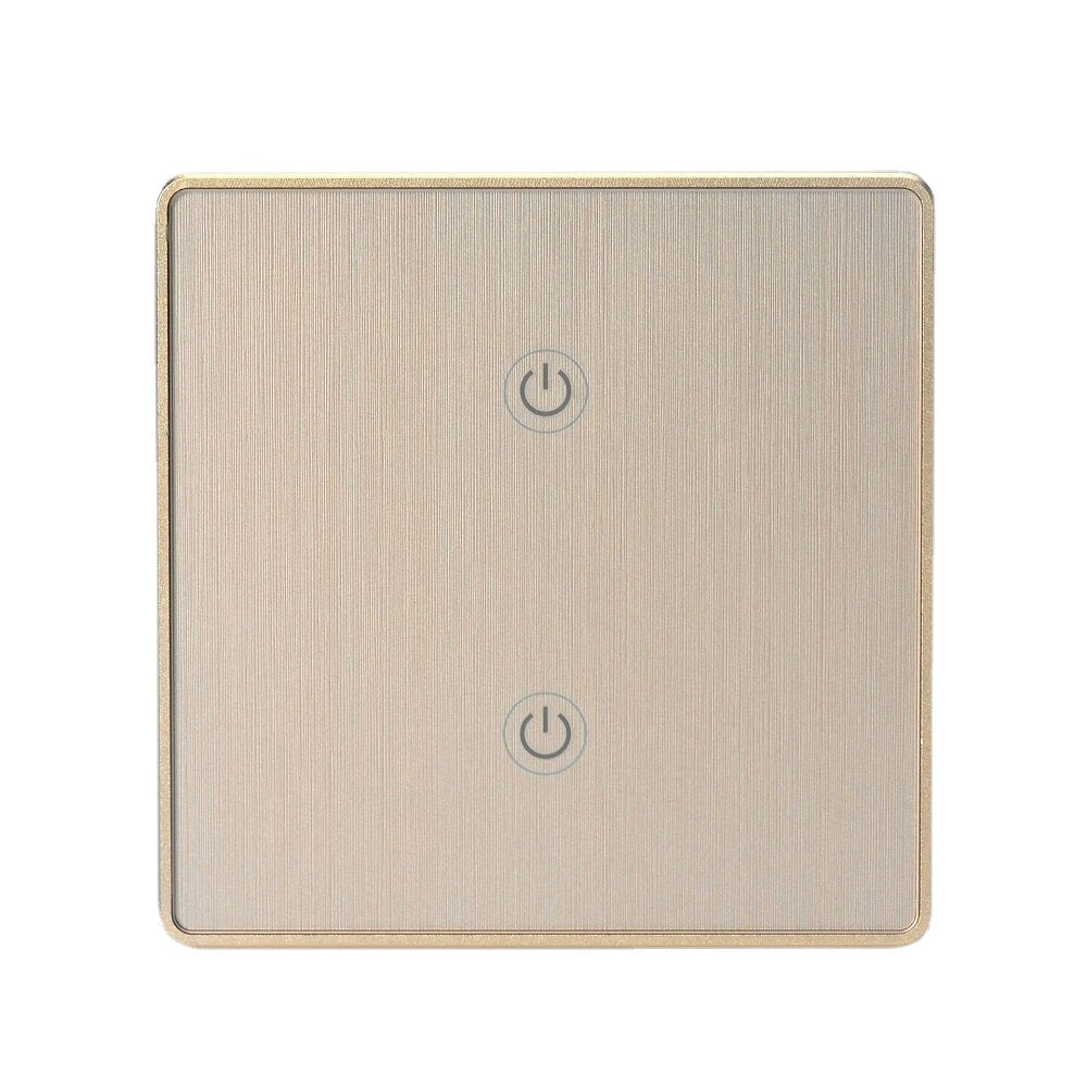 Wifi 2Gang Smart Switch EU Standard Metal Frame Wire Drawing Light Control Switch 100-240V 2.4 GHz