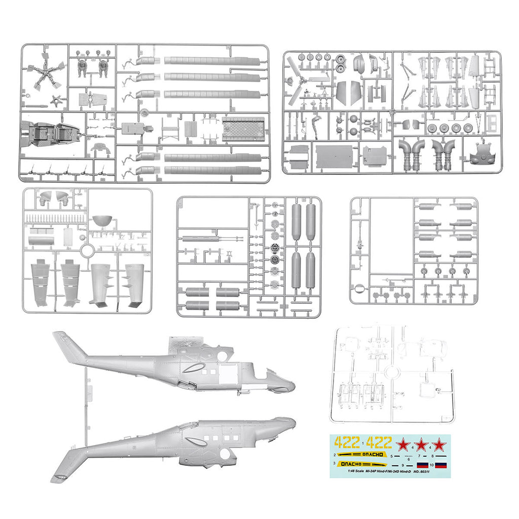 Hind-F/Mi-24D Hind-D 1:48 Scale Static Aircraft Series Helicopter Model Toys