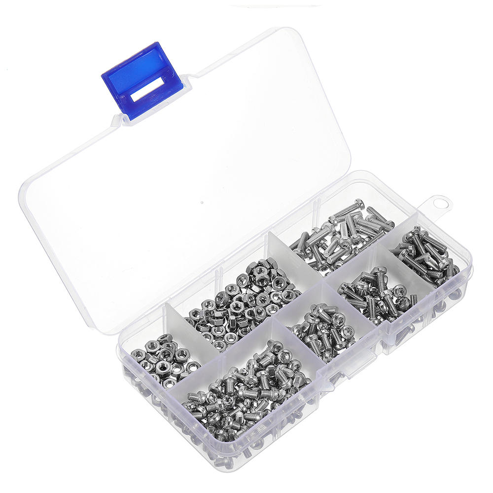M3ST2 300Pcs M3 Torx Machine Screw 304 Stainless Steel Pan Head 4-12mm Bolt Nut Assortment