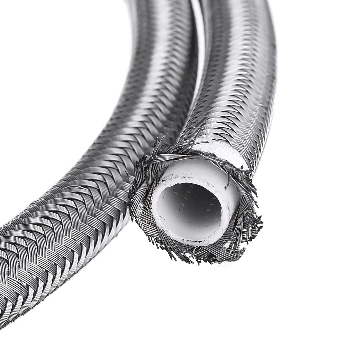 10FT 304.8cm Fuel Hose Oil Gas Line PTFE Stainless Steel Braided