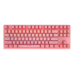 Mechanical Keyboard 87 Keys Suspended Translucent Keycaps Blue/Red Switch Colorful Backlit USB Wired Gaming Keyboard for Desktop Laptop Gamer
