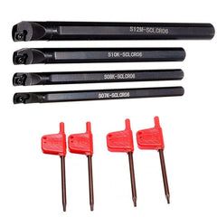 4pcs CNC Lathe Boring Bar Turning Tool Holder with 4pcs T8 Wrenches