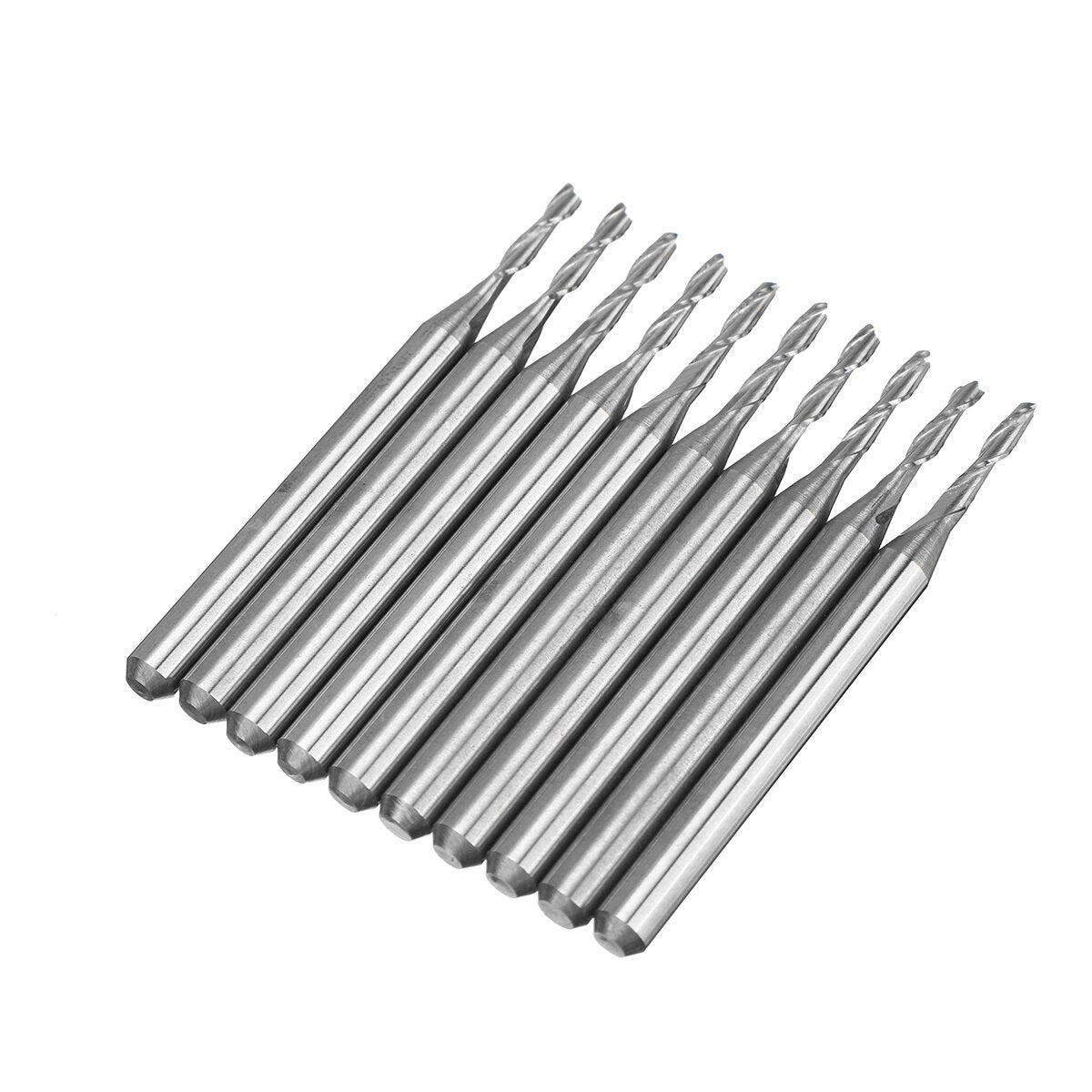 10pcs 3.175mm Shank 2 Flutes Flat End Mills Spiral CNC Router Bit Engraving Milling Cutter