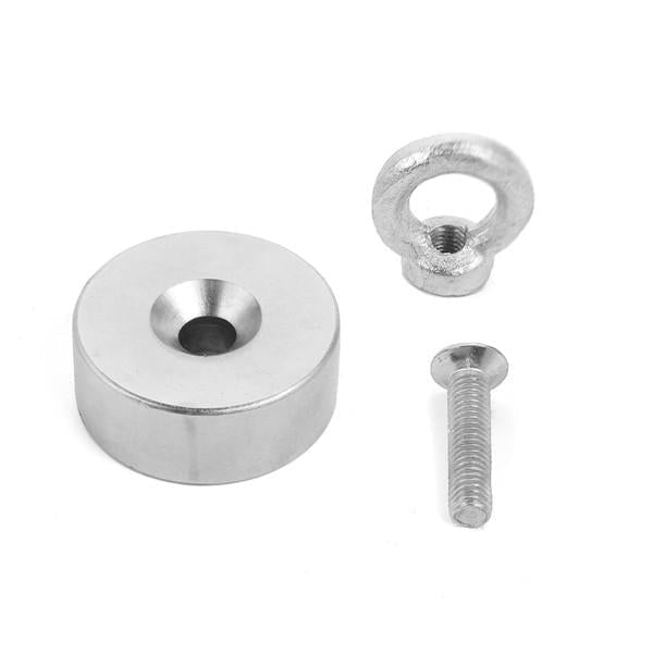 15kg 50mm Recovery Magnet 50mmx20mm Neodymium Magnet 304 Steel Ring with 10 Meters Rope