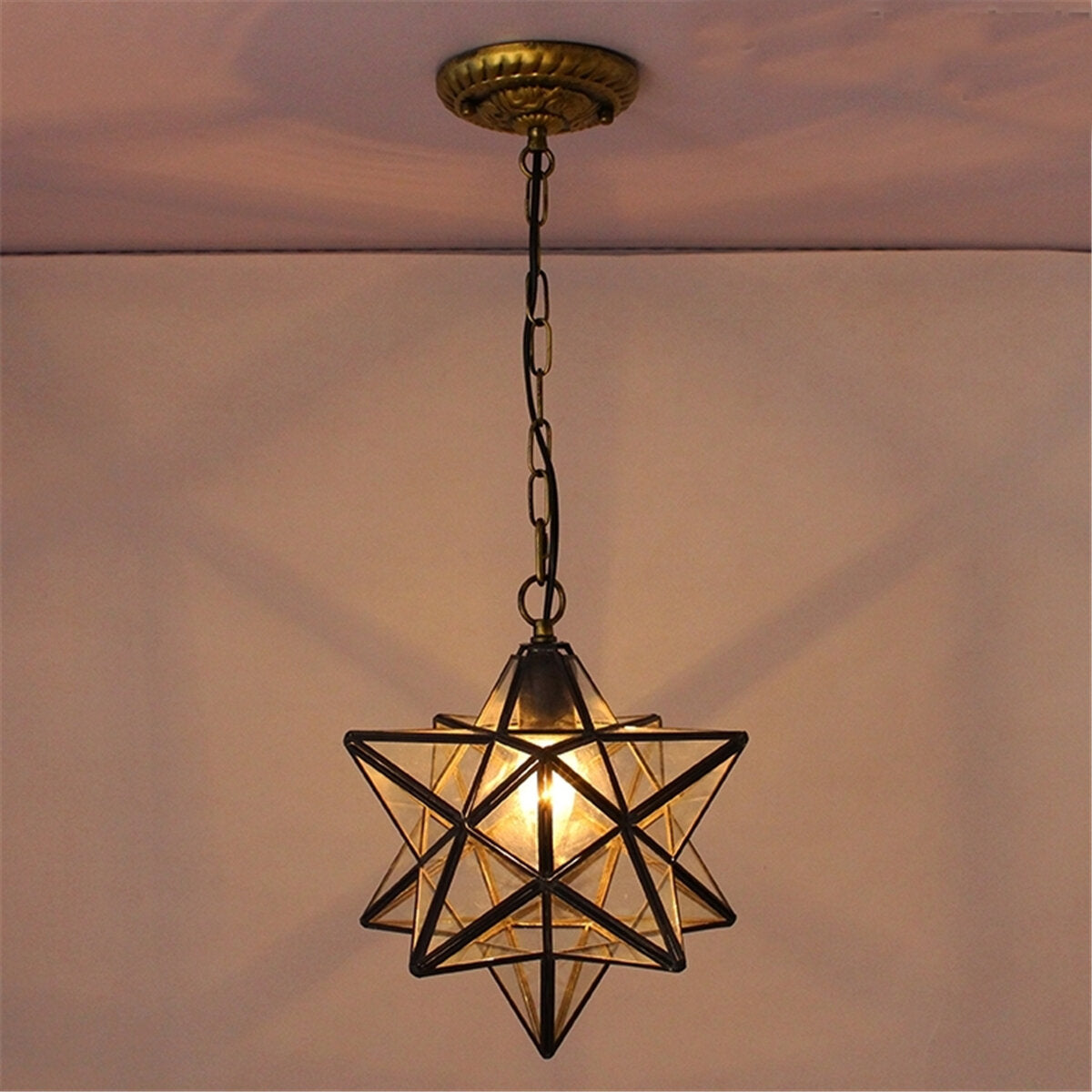 Star Glass Pendant Light Chandelier Light Modern Ceiling Lamp Fixture Decor