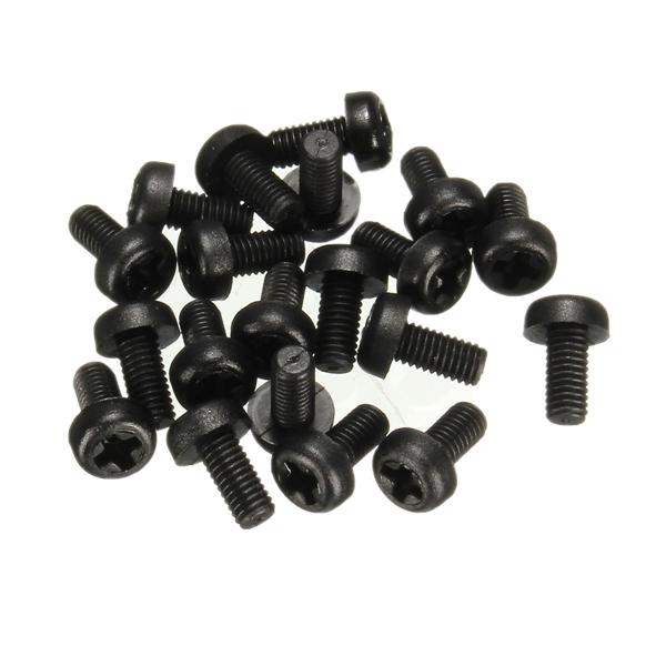 50pcs M2 Black Nylon Round Phillips Screw Bolts 4/8/10/12mm