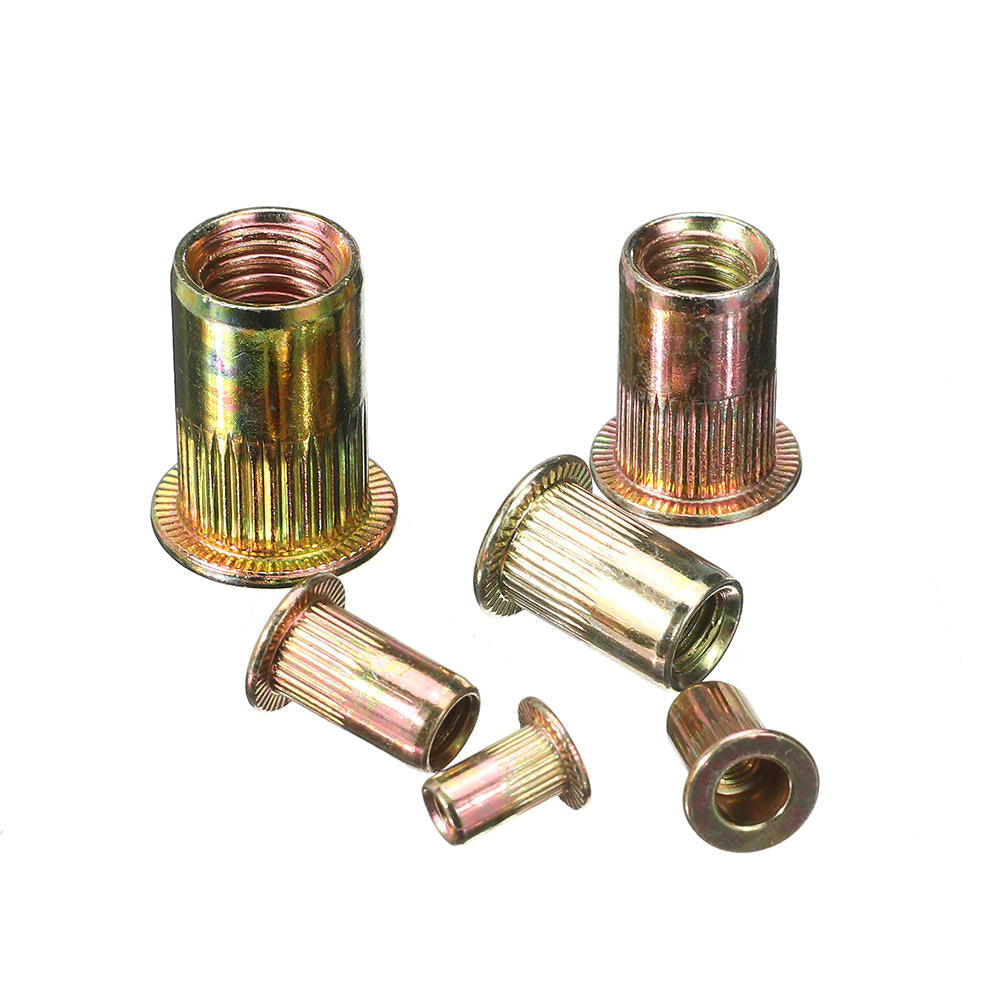 175Pcs Mixed Zinc Plated Threaded Rivnuts Blindnuts Nutserts M3-M10 Insert Rivet Nut Assortment Kit