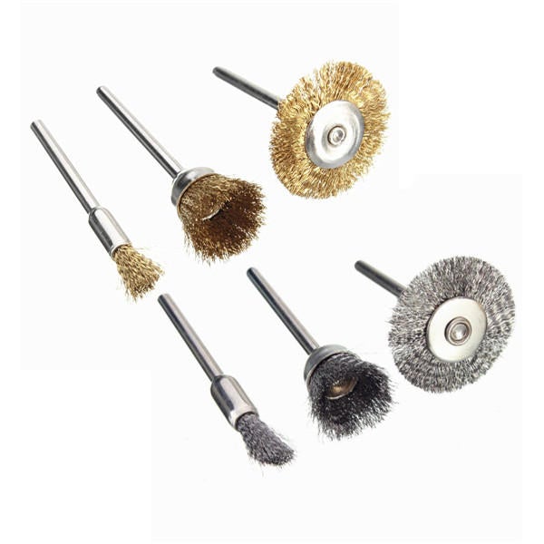 36pcs 3.175mm Shank Copper Steel Wire Polishing Wheel Brush for Dremel