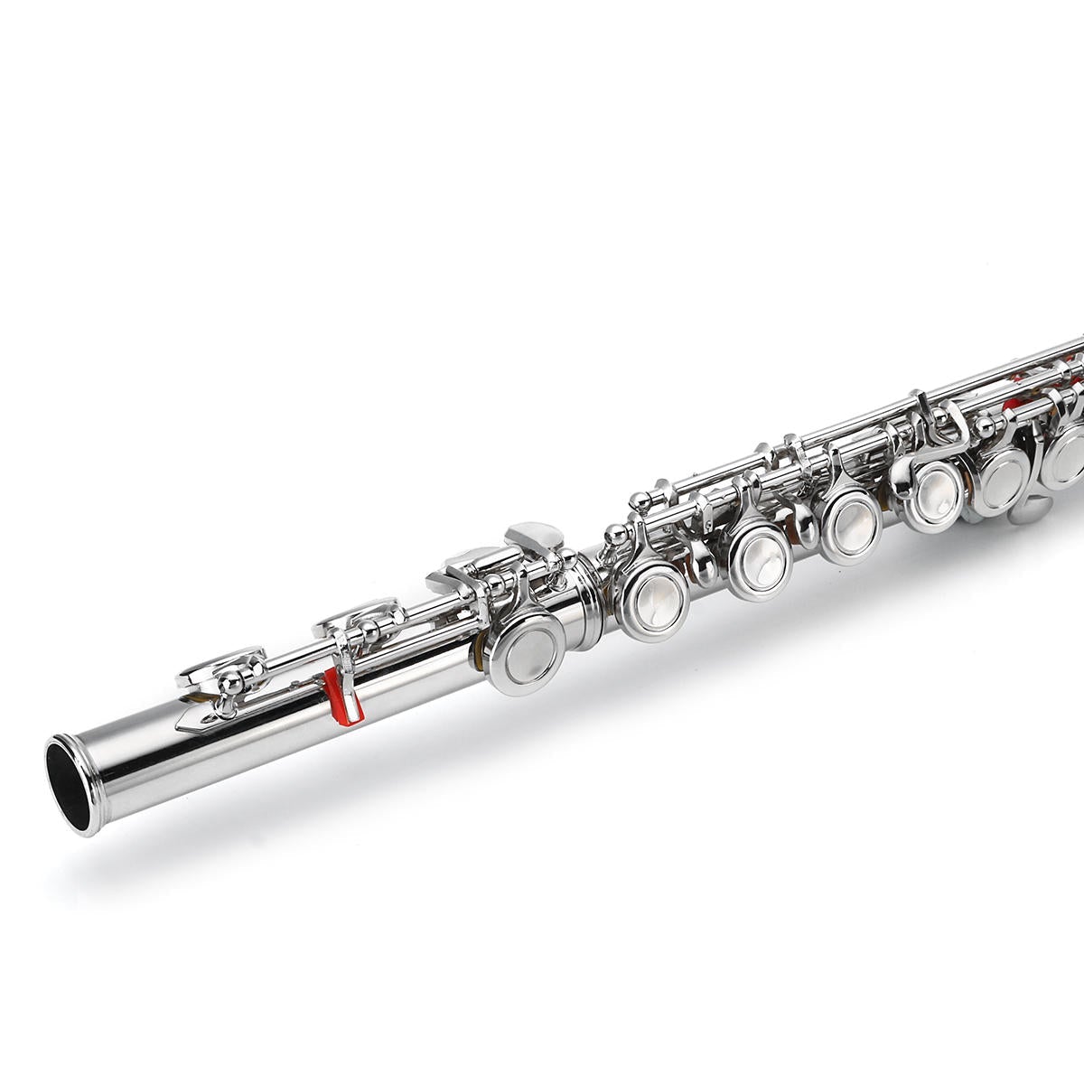 16 Holes C Key Colored Flute Nickel Plated Silver Tube Woodwind Instrument with Box