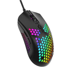 Wired Game Mouse Breathing RGB Colorful Hollow Honeycomb Shape 12000DPI Gaming Mouse USB Wired Gamer Mice for Desktop Computer Laptop PC