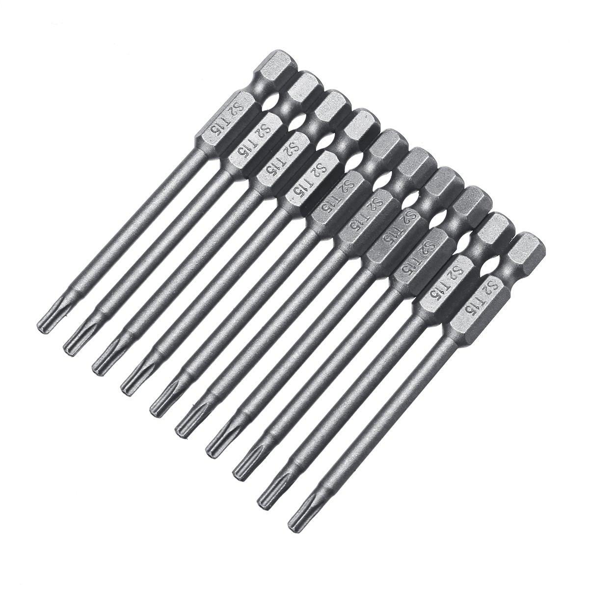 10pcs TT6-TT40 Torx Head Screwdriver Bit 75mm Hex Shank Power Drill Screwdriver Bits Set