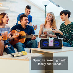 Bluetooth Speaker with Two Wireless Microphone Mobile Wireless Karaoke Speaker Wireless Stereo Party Super Speaker Box