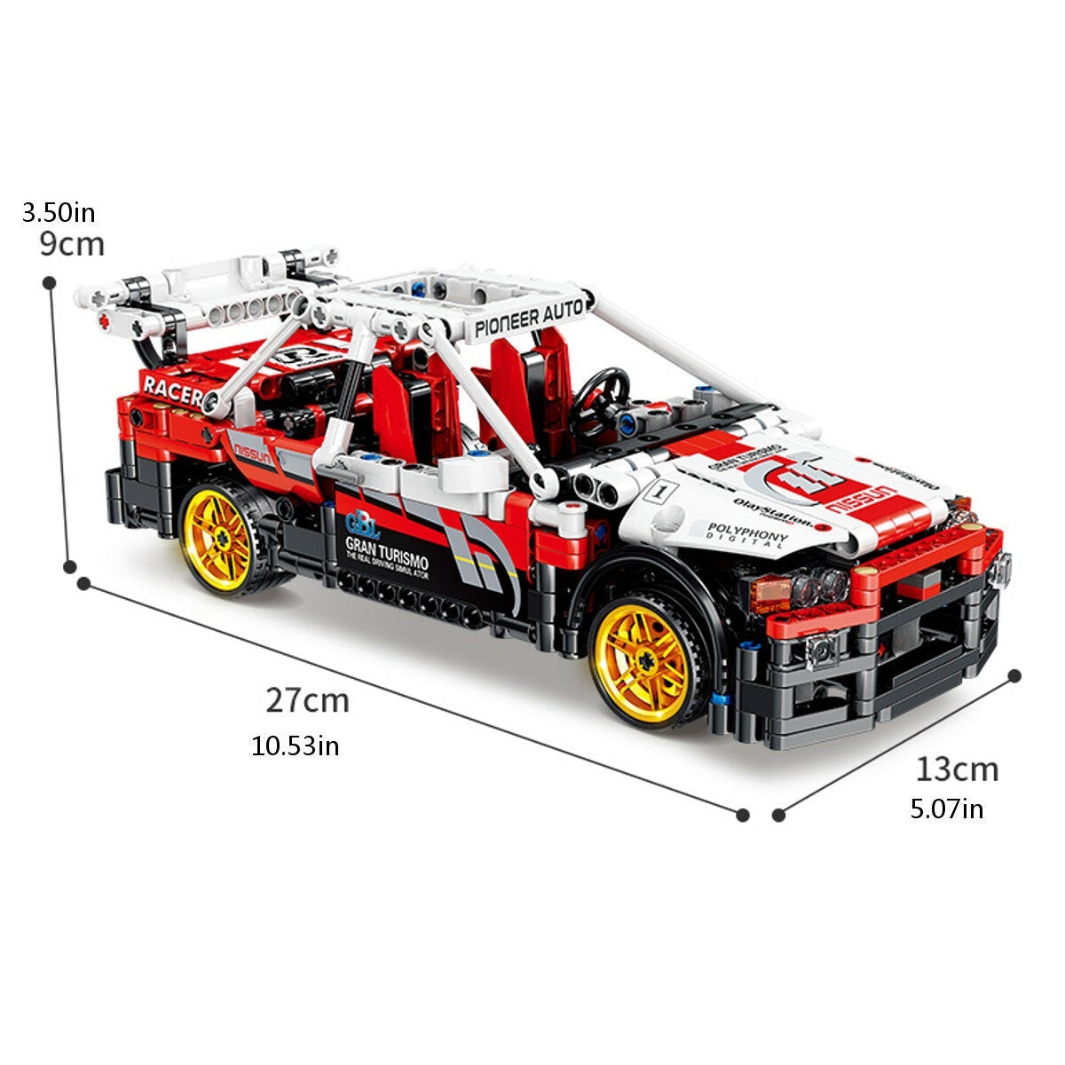 591 Pcs 1:17 Ares Mechanical Engineering Car Small Particle DIY Assembled Building Blocks Pull Back Racing Car Model Toy for Birthday Gift