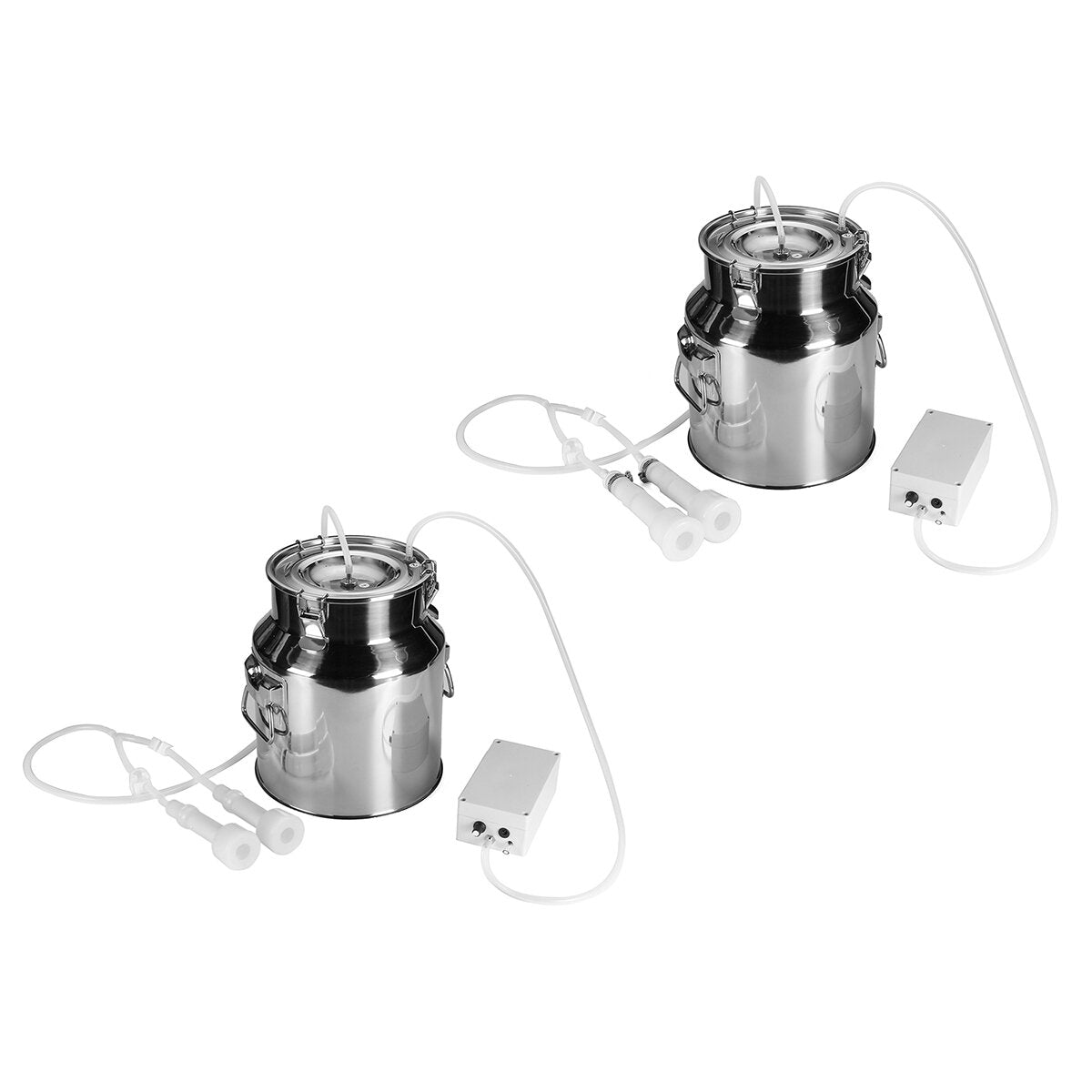 14L Electric Milking Machine Stainless Steel Milker Farm Cow Goat Vacuum Suction Pump Bucket Automatic Cattle Milking Equipment