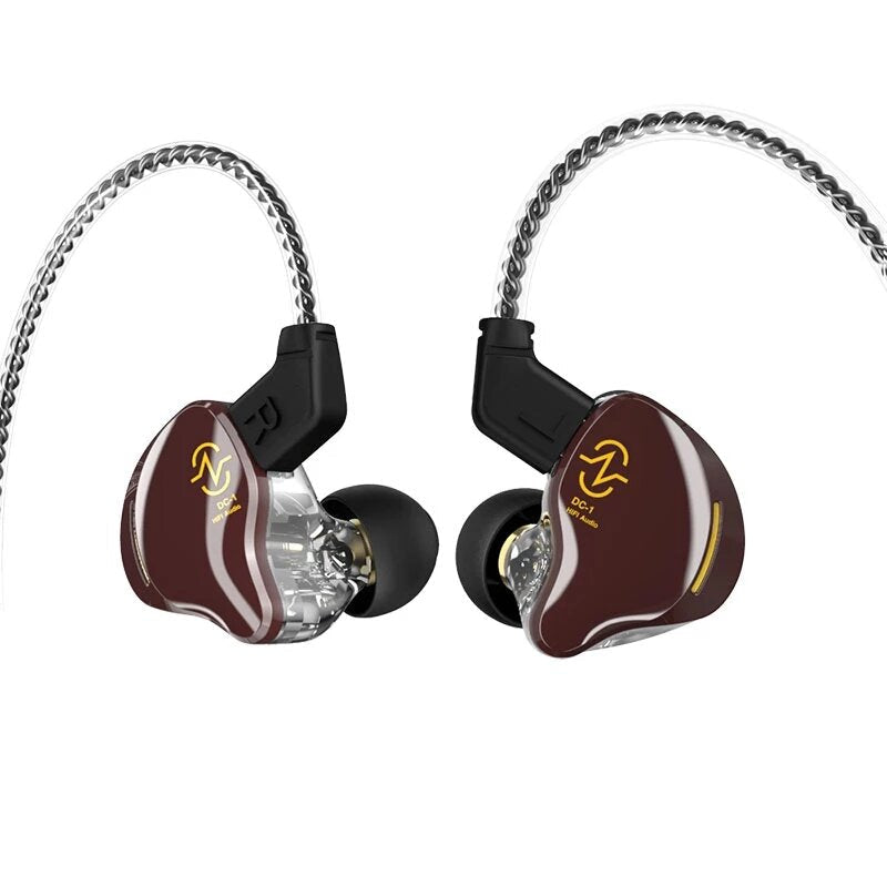 Coffee Bean in Ear Monitor Wired Earphone 1DD 10MM Dual Magnetic Hi-Fi Bass Sound Headset with Detachable Cable
