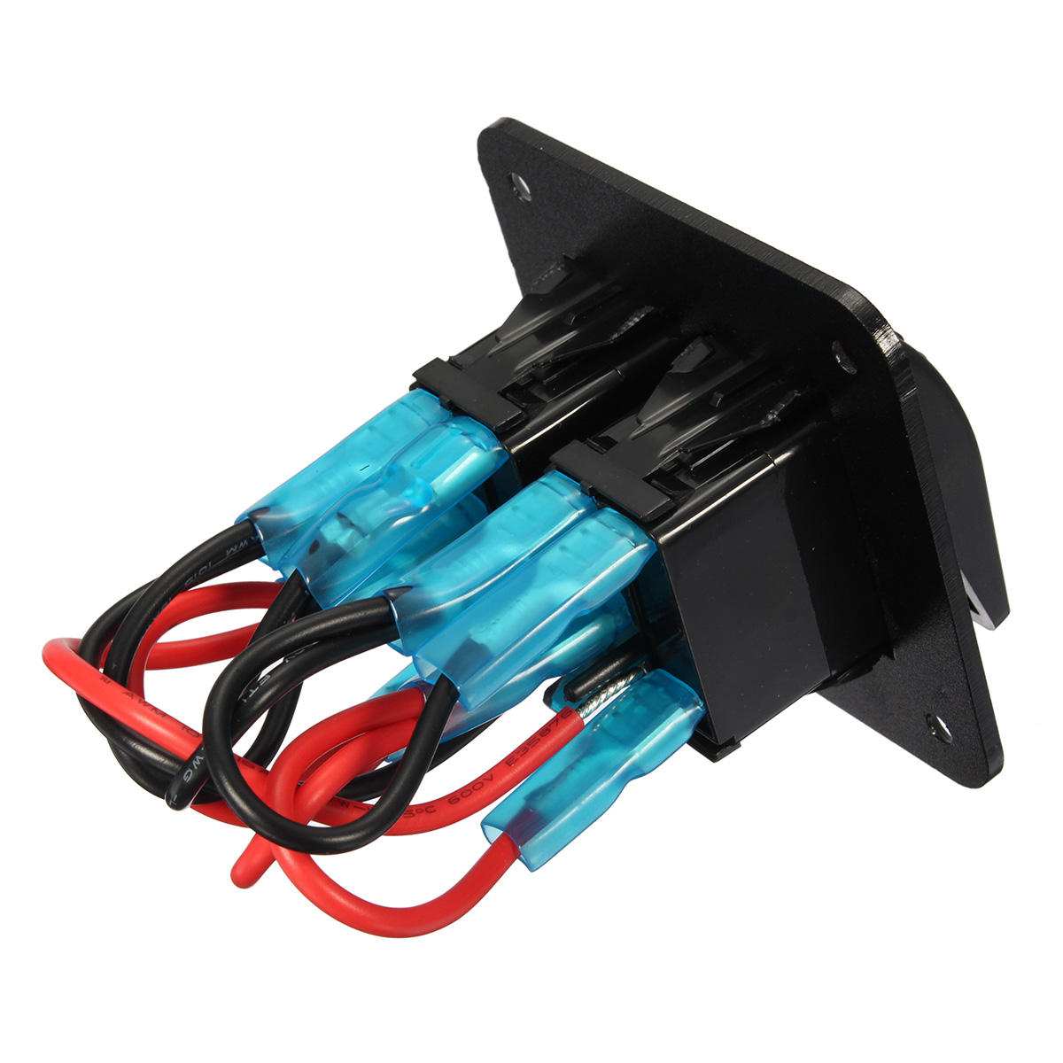 12V 24V 2 Gang Waterproof LED Car Marine Truck Boat RV Rocker Switch Panel