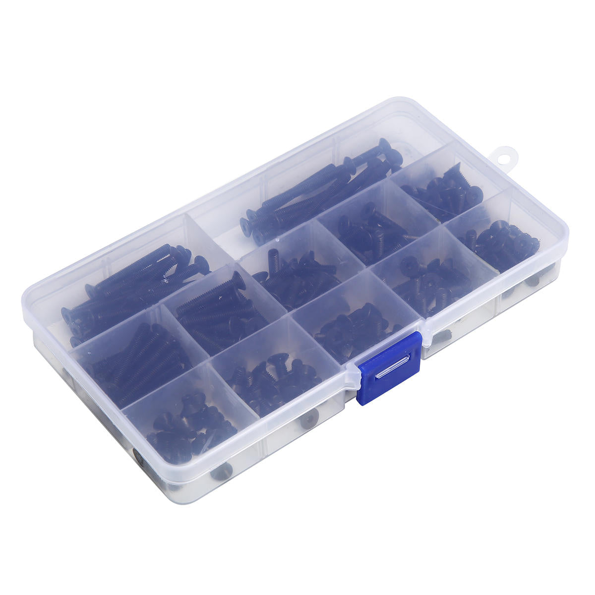 M4CH3 180Pcs M4 Hex Socket Flat Head Screw 10.9 Grade Carbon Steel 6-40mm Bolt Assortment