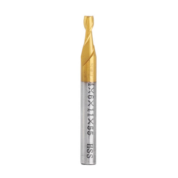 5pcs 2 Flute 2/3/4/5/6mm Milling Cutter HSS Titanium Coated 6mm Shank End Mill CNC Tool