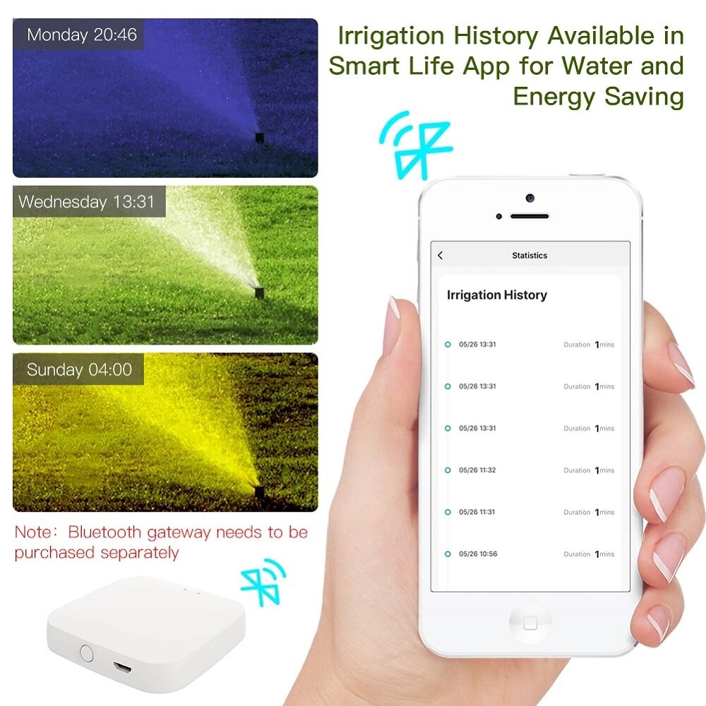 Smart Bluetooth Water Timer Rain Delay Programmable Irrigation Timer for Garden Agriculture and Forestry