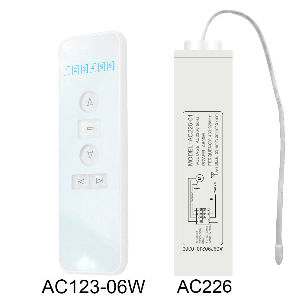 Remote Control Switch And AC226 Receiver Set Compatible Broadlink Remote Control Set For Smart Home DIY Motorized Blinds Curtain 433Mhz