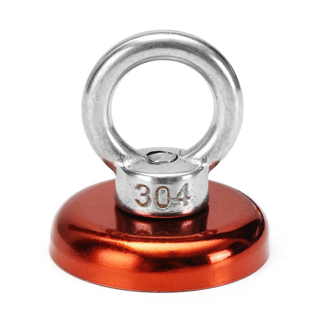 36x30mm 50KG Neodymium Recovery Magnet Red/Yellow/Blue Eyebolt Hook Metal Detector