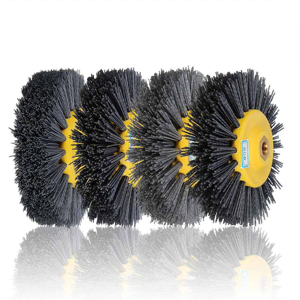 150x40mm M14 Wire Drawing Wheel Brush 80/120/180/320 Grit Drum Burnishing Polishing Wheel
