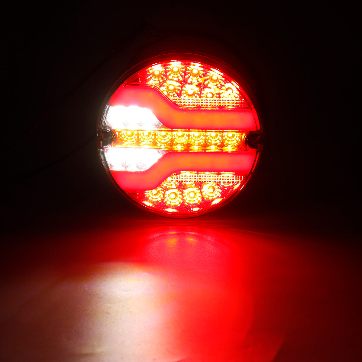 24V LED Hamburger Rear Neon Tail Lights For Truck Lorry Van Caravan Bus Camper