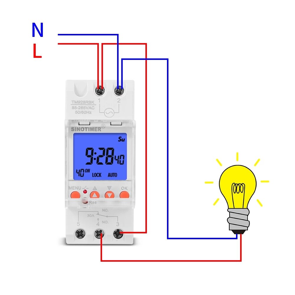 Heavy Duty Backlight Large LCD Display Digital Bell Timer Controller with Settable Ring Length for School or Factory 16A/30A