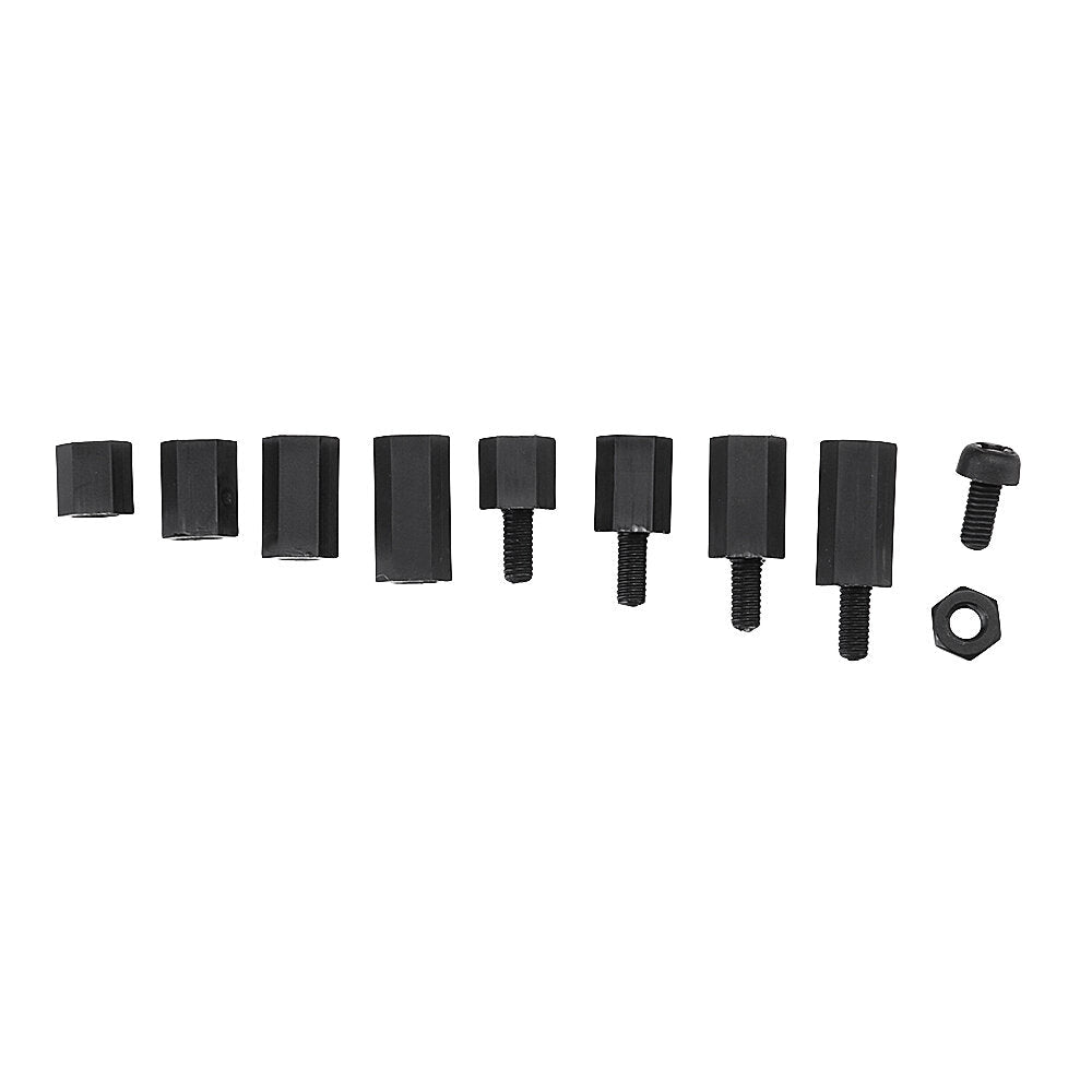 M3 Nylon Screw Black Hex Screw Nut Nylon PCB Standoff Assortment Kit 300pcs