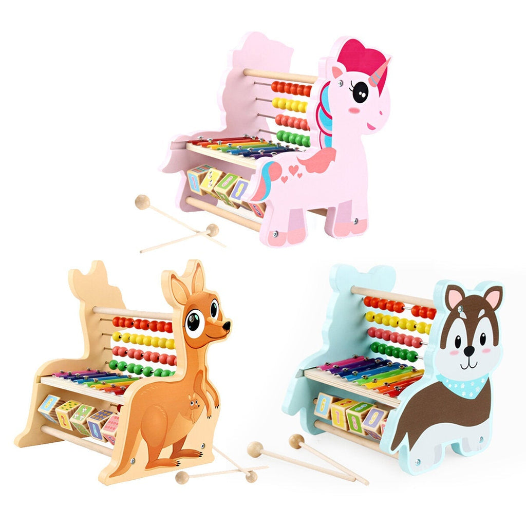 3 in 1 Multi-function Octave Knock Piano Calculator Number Orff Instruments Musical Toy Teaching Aid for Children