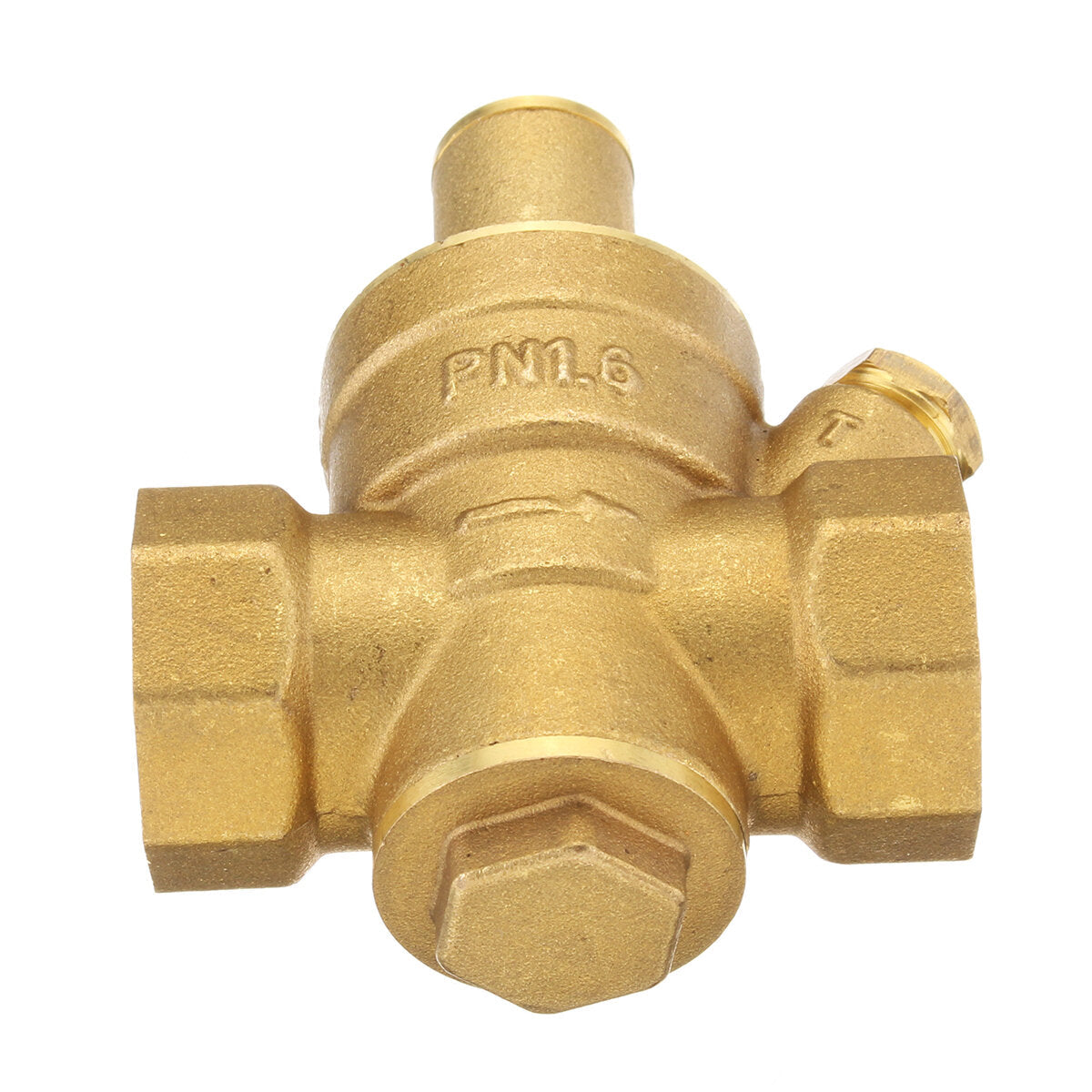 3/4" Adjustable Brass Water Pressure Regulator Reducer with Gauge Meter