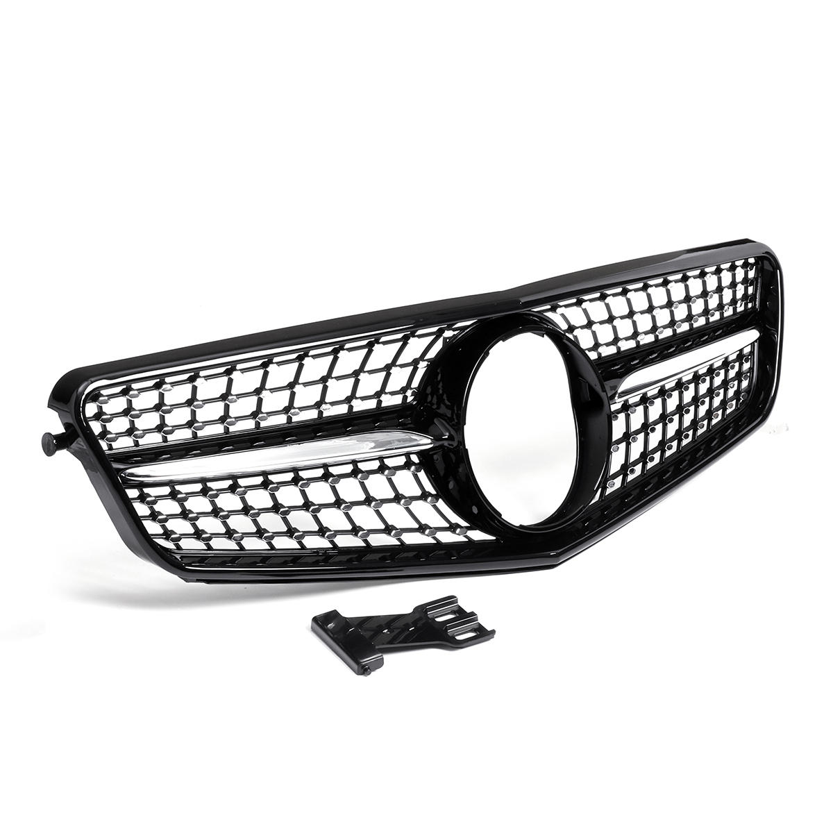 Front Grille Glossy Black Diamond Style For Mercedes Benz C-Class