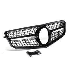 Front Grille Glossy Black Diamond Style For Mercedes Benz C-Class